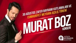 Cumhuriyet Meydanı 30 Ağustos' ta Murat Boz konseri ile açılacak