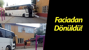 Otobüs önce eve sonra çocuk parkına girdi