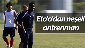 Eto'o'dan neşeli antrenman