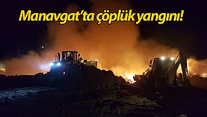 Manavgat'ta çöplük yangını! (Videolu)