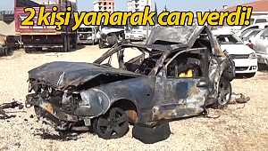  Minibüsün çarptığı otomobil yandı: 2 ölü