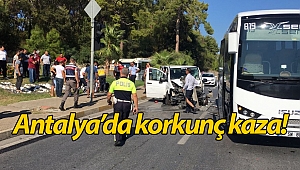 Antalya'da tur minibüsü kazası: 4 yaralı (Videolu)
