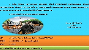 Hayvanseverlere 4 Ekim daveti