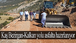 Kaş Bezirgan-Kalkan yolu asfalta hazırlanıyor