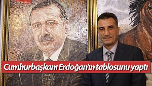 Suriyeliler,mozaikle Cumhurbaşkanı Erdoğan'ın tablosunu yaptı (Videolu)