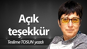  Açık teşekkür  