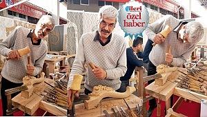Ağaç oyma zanaatkarı  ‘Domatexpo Fuarı’nda 