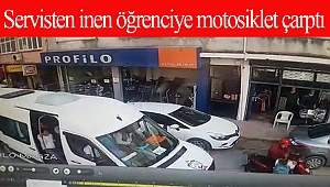 Servisten inen öğrenciye motosiklet çarptı