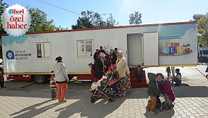 Çocuklar Mobil Kreş ile öğreniyor eğleniyor  
