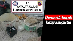Demre'de kaçak kazıya suçüstü: 6 gözaltı!