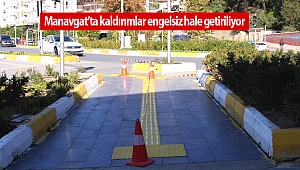 Manavgat’ta kaldırımlar  engelsiz hale getiriliyor