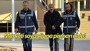 Marketi soyduğuna pişman oldu! (Videolu)