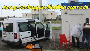 Soyguncuların açmak isterken lehimledikleri kasayı banka görevlileri bile açamadı! (Videolu)