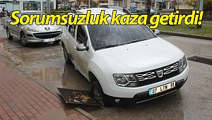 Vatandaşın kimseye sormadan açtığı rögar kapağı kazaya sebep oldu! (Videolu)