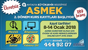 ASMEK ikinci dönem kayıtları başladı