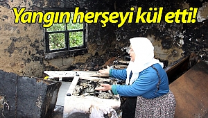 Çıkan yangında her şeyini kaybeden acılı kadın gözyaşı döktü! (Videolu)