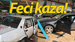 Antalya'da iki otomobil markete girdi!