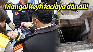 Çatıda mangal keyfi hastanede bitti! (Videolu)