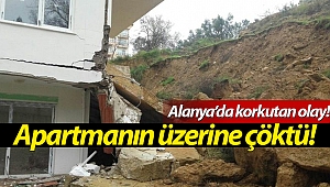  İstinat duvarı apartmanın üzerine çöktü!
