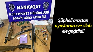 Polisin durdurduğu araçta uyuşturucu ve silah ele geçirildi!
