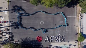 'Afrin' için 360 öğrenci bedenleriyle Türkiye haritası çizdi
