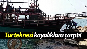Antalya'da 25 yolcusu bulunan tur teknesi kayalıklara çarptı!