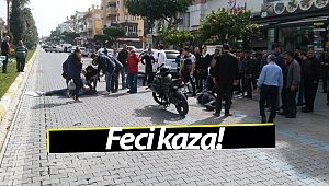 Motosiklet yayaya çarptı: 3 yaralı! (Videolu)