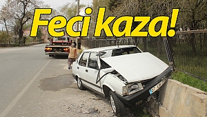 Otomobil mezarlık duvarına çarptı: 1 yaralı!
