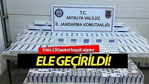 Gazipaşa'da 5 bin 230 paket kaçak sigara ele geçirildi!