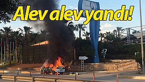 Otomobil alev alev yandı! (Videolu)