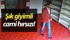 Şık giyimli cami hırsızı! (Videolu)