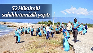 52 Hükümlü sahilde temizlik yaptı