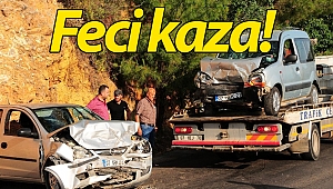 Alanya'da 2 otomobil kafa kafaya çarpıştı: 1'i ağır 5 yaralı!