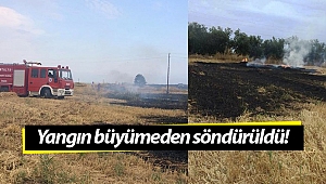 Anız yangını büyümeden söndürüldü!