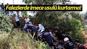 Antalya'da falezlerde imece usulü kurtarma! (Videolu)