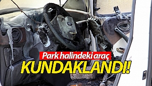 Antalya'da saniye saniye aracın benzinle yakılma anı! (Videolu)