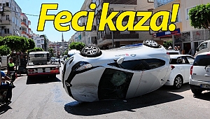 Cep telefonu ile mesajlaşırken kaza yaptı!