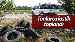 Manavgat'ta sinek yuvası atık lastikler toplanıyor
