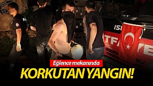 Tarihi Kaleiçi'ndeki eğlence mekanında korkutan yangın! (Videolu)