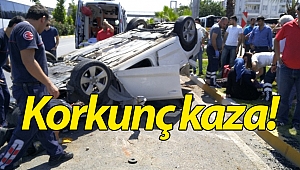 Takla atan araç ağaçlara çarparak durabildi: 3 yaralı!