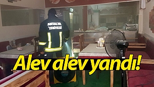 Alanya'da kafede korkutan yangın!
