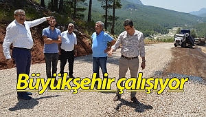 Serik Sanlı Yaylası yolu asfaltlanıyor