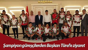 Kırkpınar Şampiyonu güreşçiler Başkan Türel'i ziyaret etti