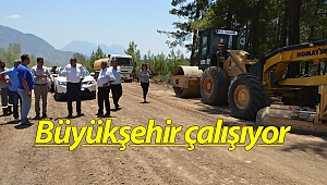Serik Haskızılören’de asfalt hazırlığı