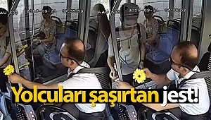 Yolcuları şaşırtan jest! (Videolu)