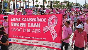Antalya'da kadınlardan pembe yürüyüş