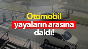 Antalya'da otomobil yayaların arasına daldı! (Videolu)