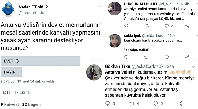 Antalya Valisi Resmi Kurumlarda Kahvalti Yapilmasini Yasakladi Son Dakika Haberleri