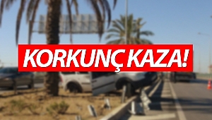 Antalya'da ticari araç tıra çarparak takla att!