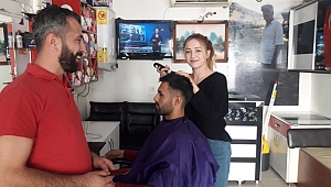 Asker traşını nişanlısı yaptı
